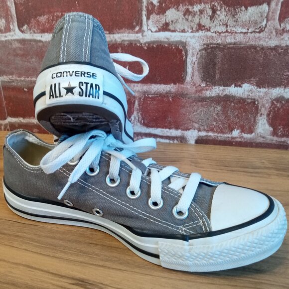 Converse Shoes - Converse All Star Women's Size 6.5 Shoes Sneakers Gray And White Lace Up Low Top